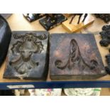 Two antique carved wooden moulds