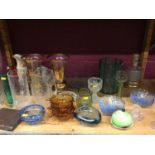 Geoffrey Baxter for Whitefriars - two glass vases, Whitefriars bubble glass dishes, Alfred Hammond f