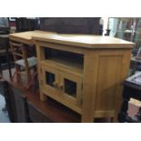 Pine television stand , childs desk with chair and needlework box