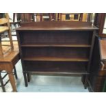 Edwardian mahogany open bookcase with adjustable shelves