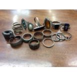 Group silver, white metal and other rings