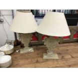 Pair of table lamps with shades