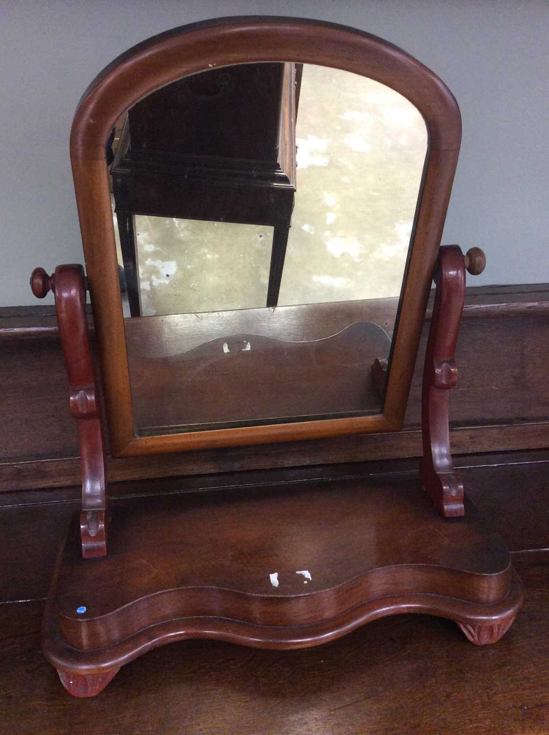 Victorian mahogany toilet mirror