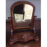 Victorian mahogany toilet mirror