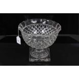 19th century cut glass pedestal bowl