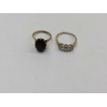 Two 9ct gold gem set rings