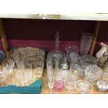 Selection of cut glasses and other glassware
