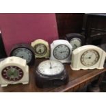 Group of various Bakelite mantel clocks (7)