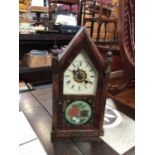 19th century American lancet shaped clock