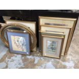 Collection of pictures and prints, and a gilt framed mirror