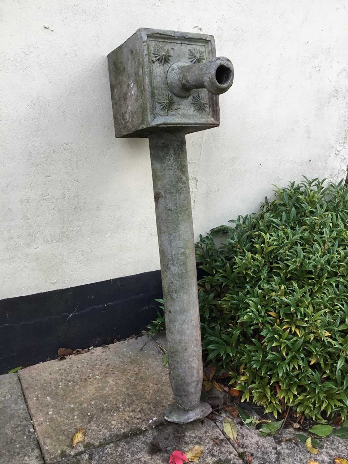 19th century lead cistern with star shaped motifs