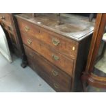 19th century oak chest of four long graduated drawers 93.5 cm