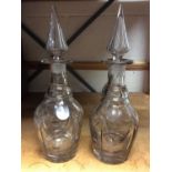 Pair of 19th century crystal decanters and stoppers