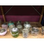 Collection of antique glass biscuit barrels