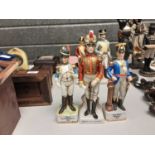 Five continental military figures and a selection of lead figures