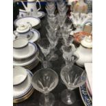 Set of six glasses by Bacarrat and others similar