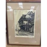 Leonard Russell Squirrell (1893-1979) - signed etching in glazed frame - The Ancient House, Ipswich