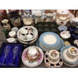 Tea and dinner ware, decorative ceramics, pair Royal Doulton crystal wine glasses and other glass
