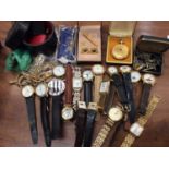 Group various wristwatches, cufflinks etc