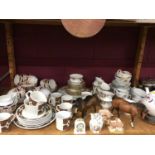 Royal Albert celebration tea ware, Meakin Studio and other tea ware plus two china horses