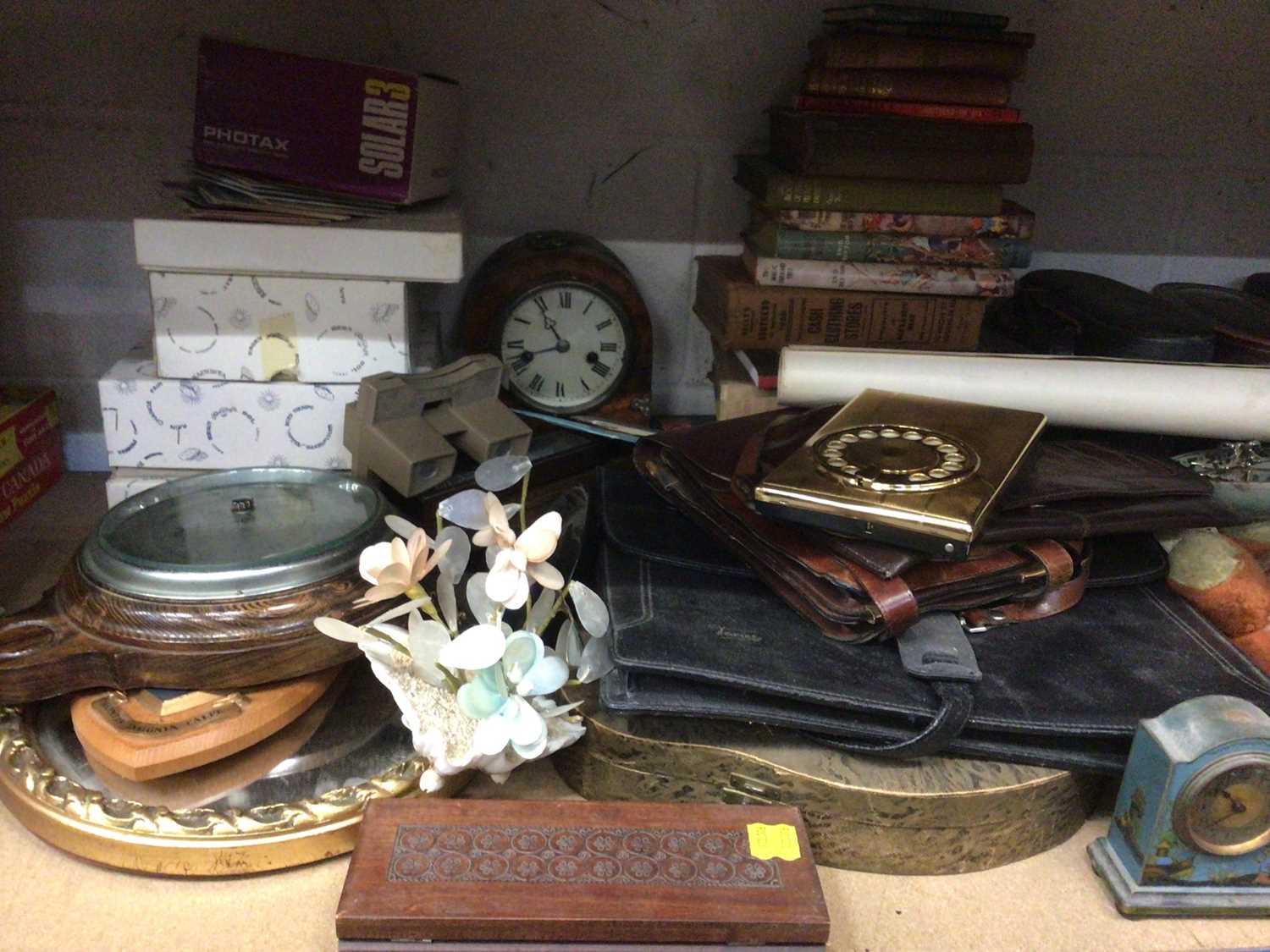 Sundry items, including clocks, vintage hats, binoculars, books, etc - Image 2 of 3