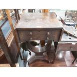 Antique mahogany work station with 2 drawers