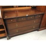 Stag mahogany chest of six drawers on bracket feet 107 cm
