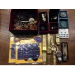 Group of costume jewellery, wristwatches and bijouterie