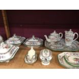 Extensive Quantity of Copeland Spode Chinese Rose pattern tea and dinnerwares