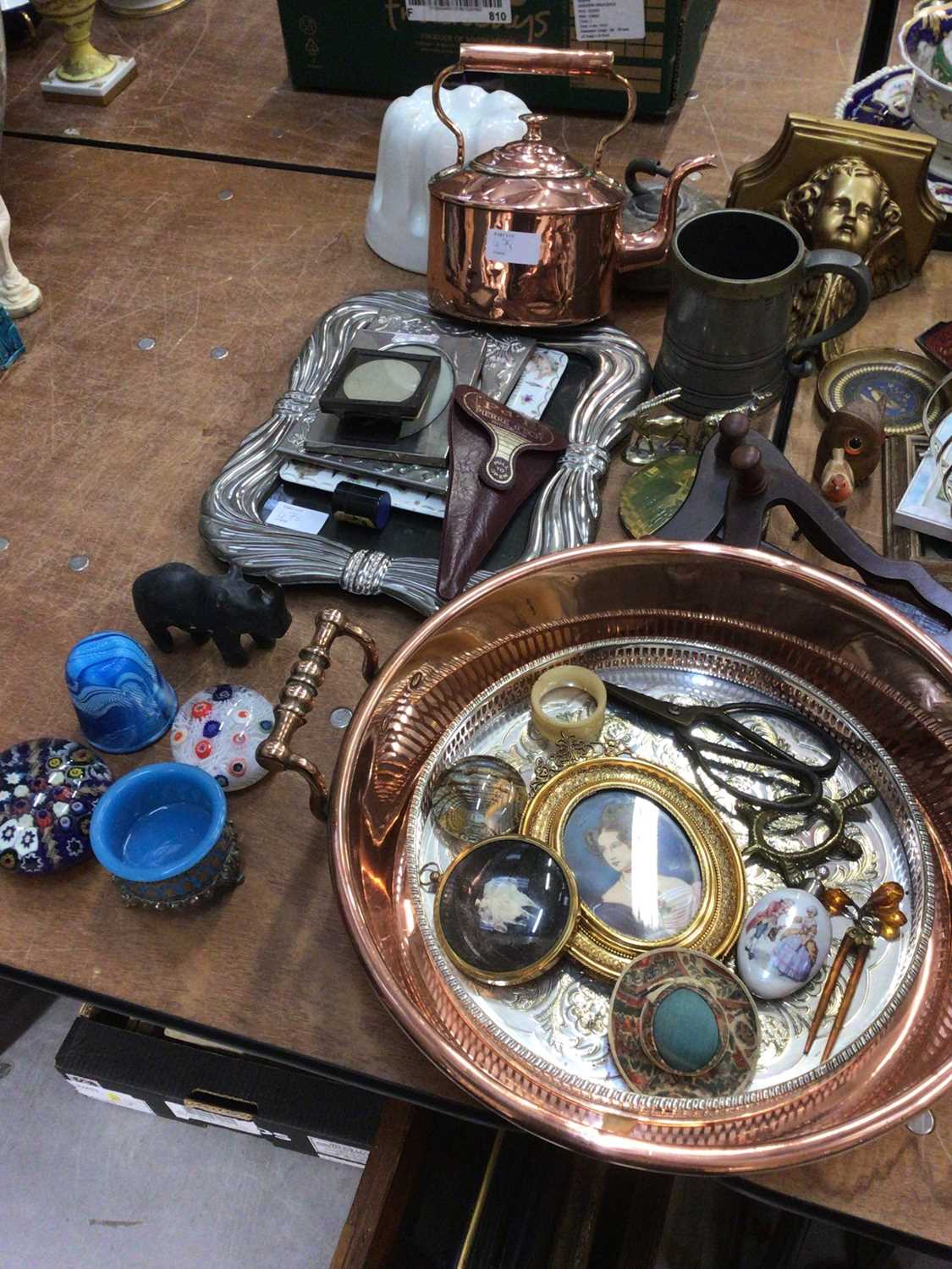 Sundry items, including Victorian copper, paperweights, photo frames, etc - Image 2 of 3