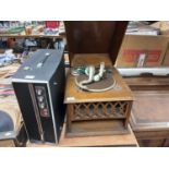 Bush Radiogram together with an oak cased Gramophone (2)