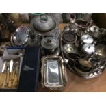 Quantity silver plated ware, cutlery and sundries