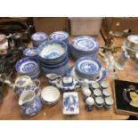 Collection of blue and white tablewares