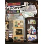 Box of world and GB stamps