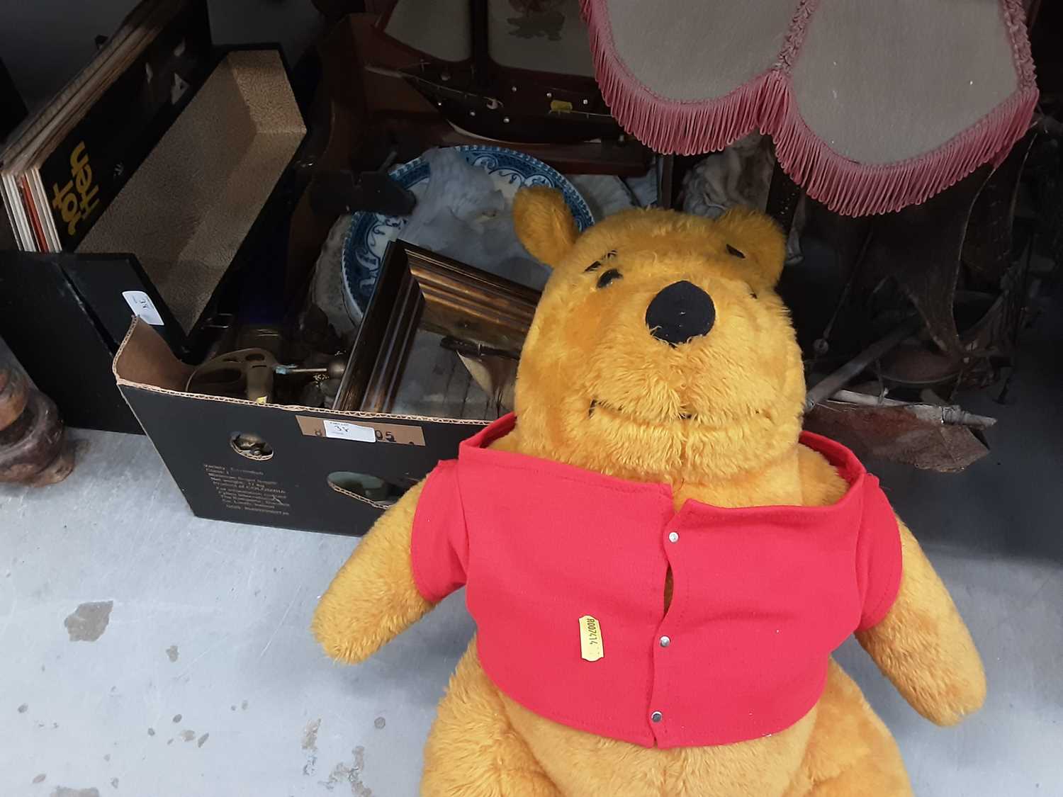 Group of LP's, toys including Winnie the Pooh and sundries