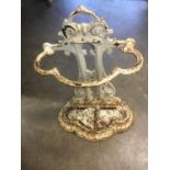 Victorian white painted cast iron stick stand