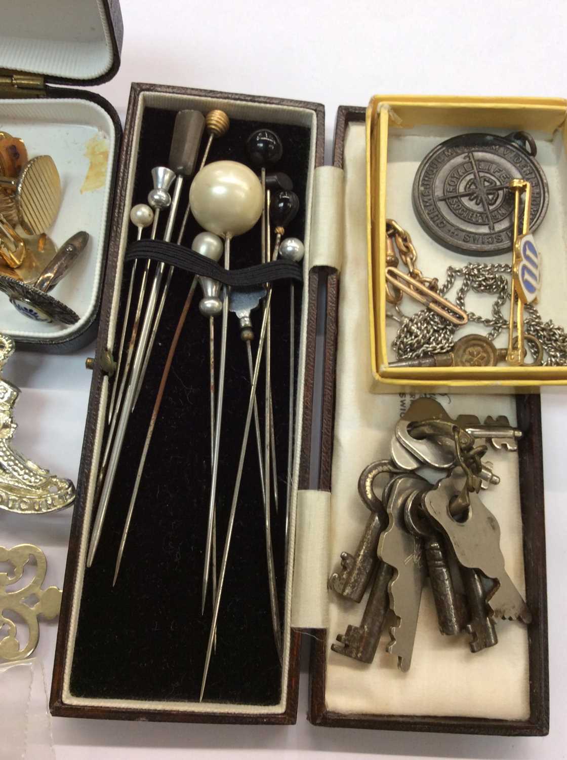 Various wristwatches including vintage Timex, silver and mother of pearl fruit knife, cufflinks, hat - Image 2 of 4