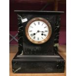 Victorian Black Slate mantel clock