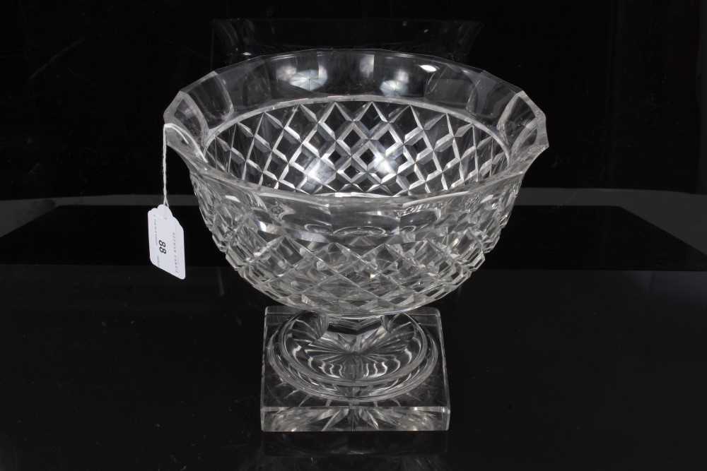 19th century cut glass pedestal bowl