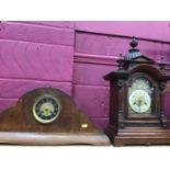 A German wooden chiming mantel clock and one other