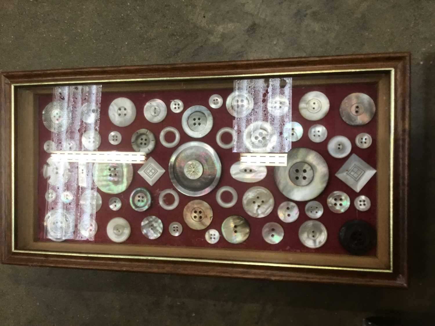 Group of framed buttons, framed lace, other framed items - Image 3 of 5