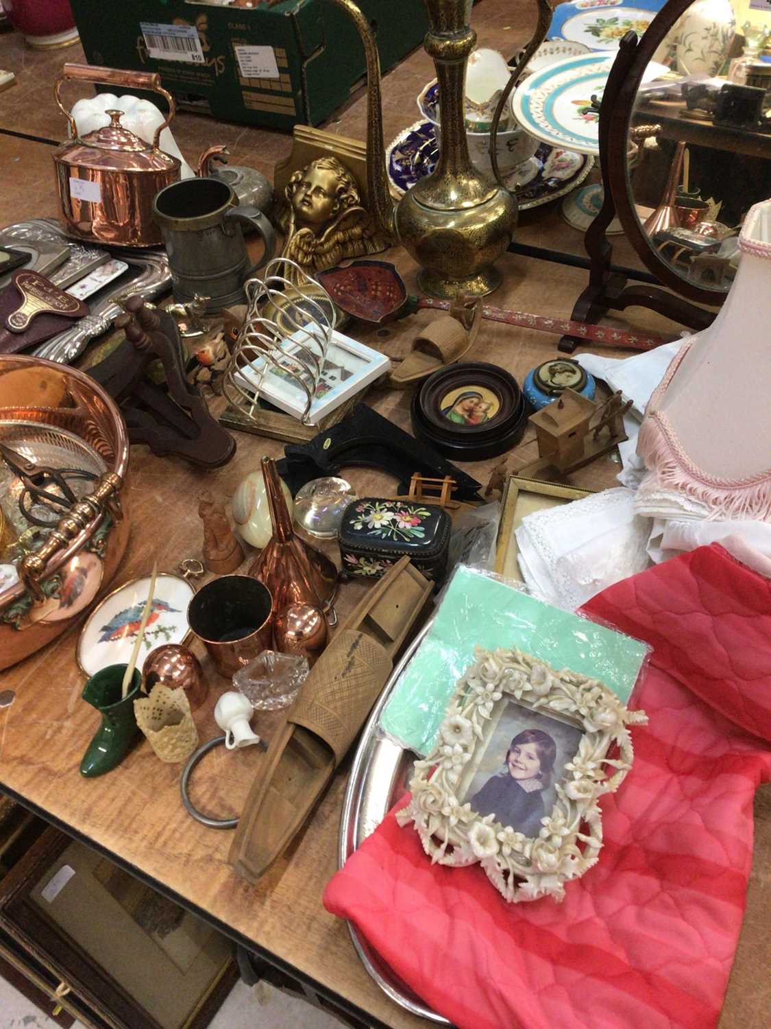 Sundry items, including Victorian copper, paperweights, photo frames, etc - Image 3 of 3