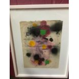 Peter Skovaart mixed media and collage, untitled, signed and dated, framed