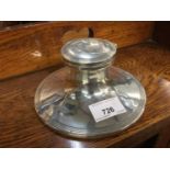 Large silver capstan inkwell