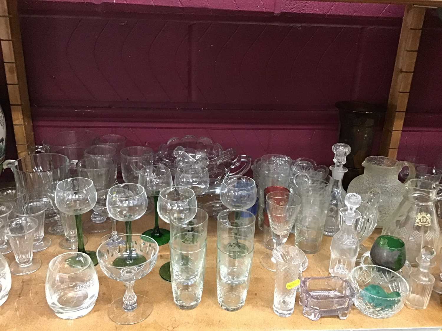 Large selection of glassware