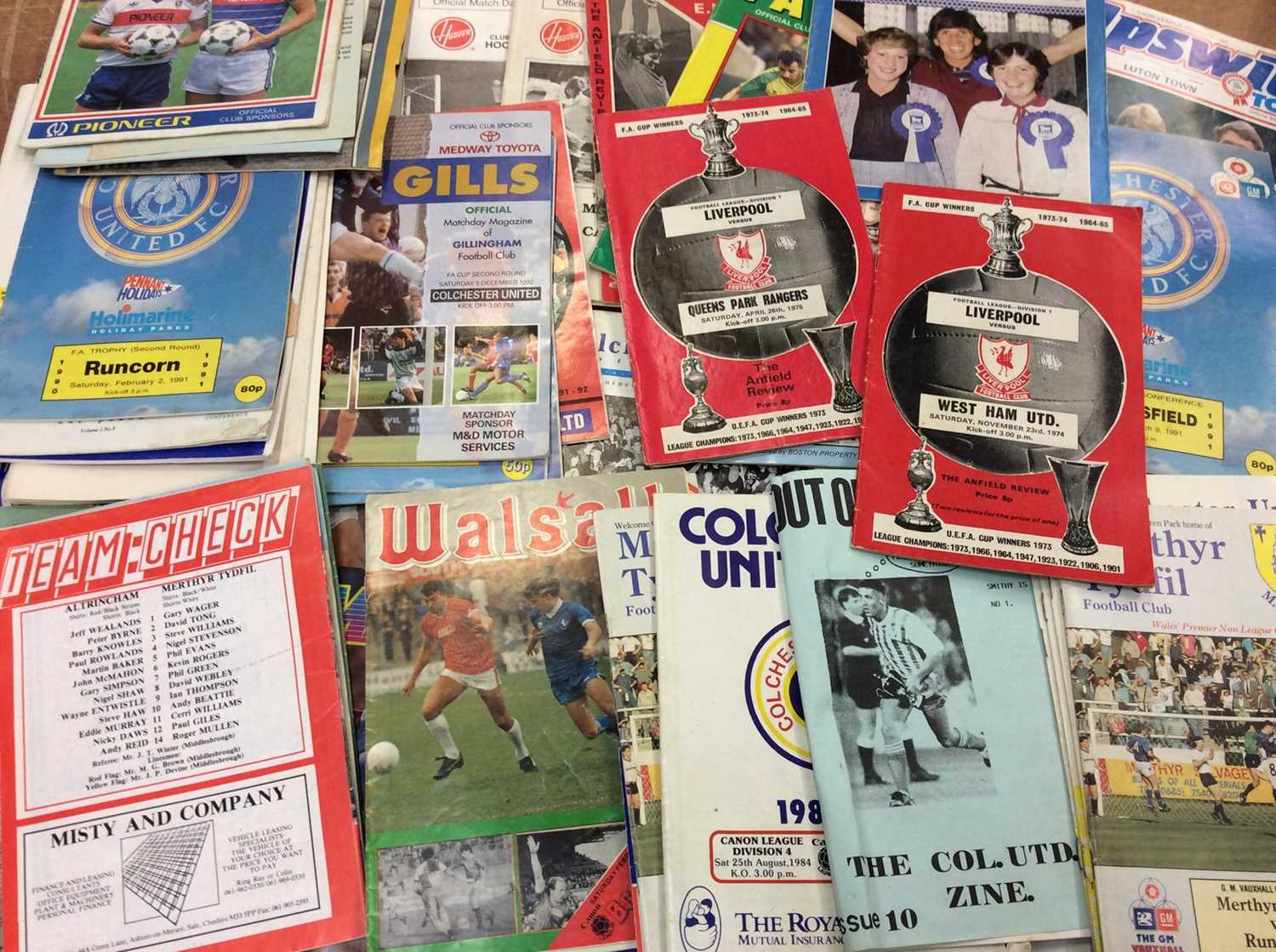 Selection 1970s - 90s football programmes including Colchester United, Ipswich Town and others - Image 2 of 2