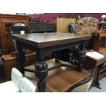 Good quality oak refectory table in the 17th century style