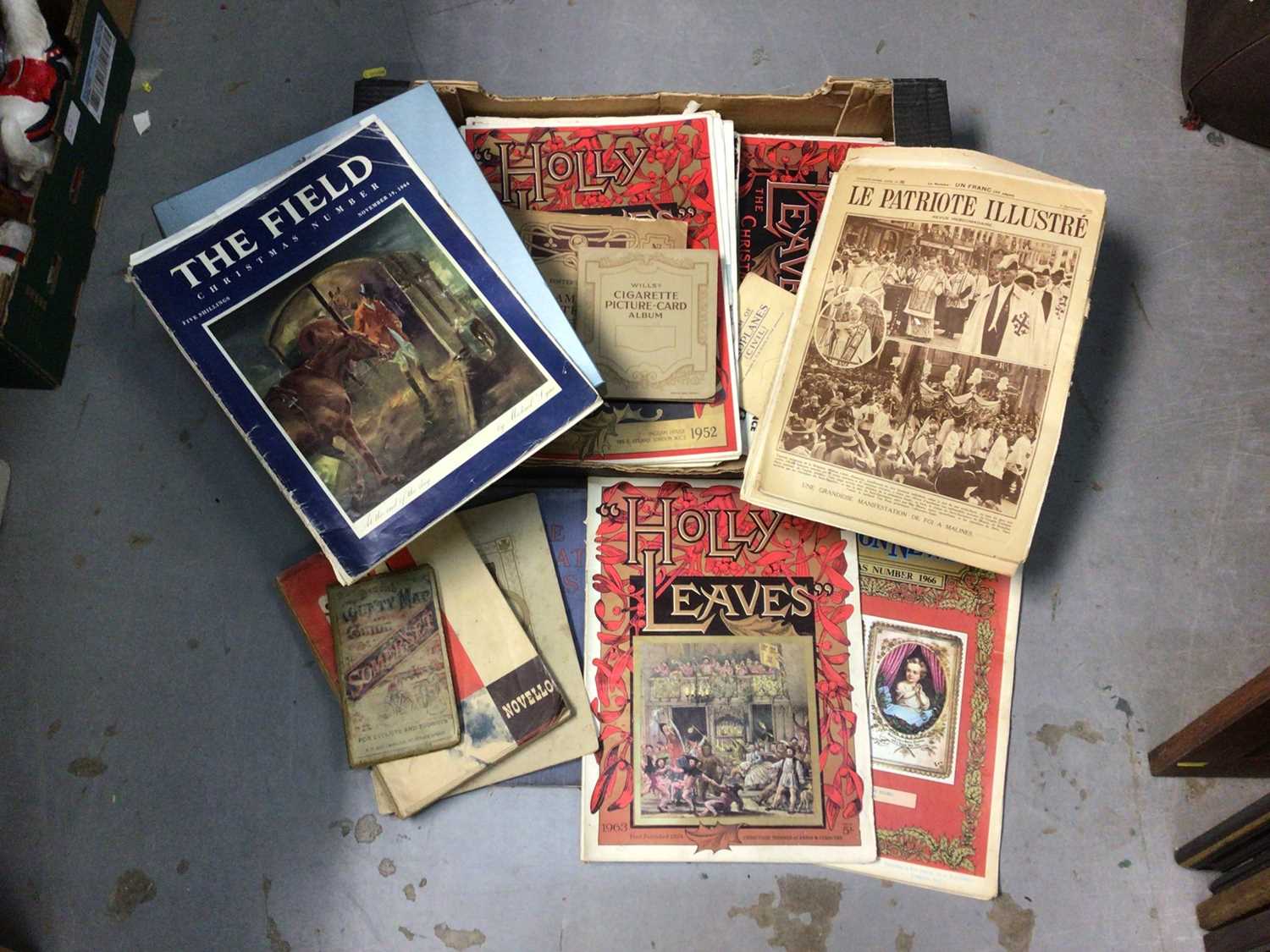 Box of ephemera, including Royal memorabilia, Illustrated London News, Holly Leaves, etc