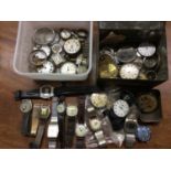 Group vintage watches, pocket watches and watch parts