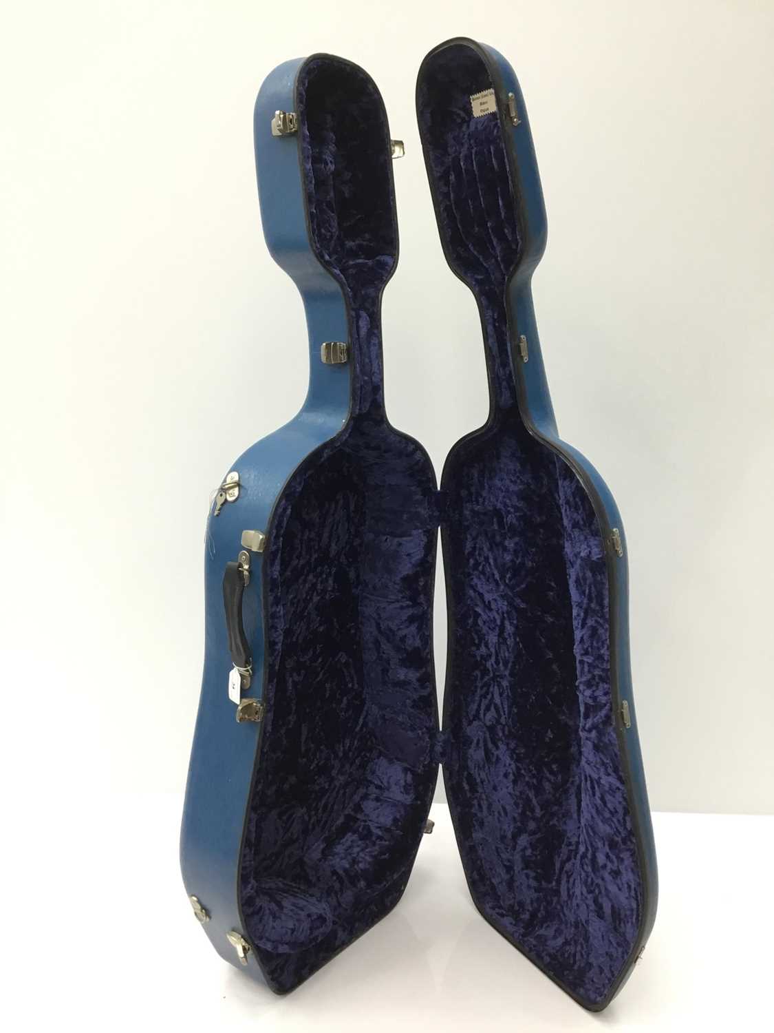 Cello case by Paxman Ltd, with blue finish, internal measurement approximately 132cm